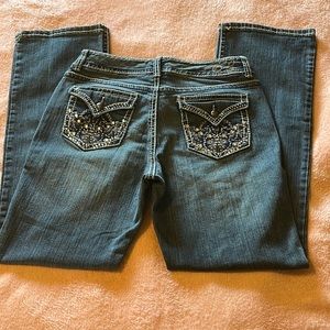 BLING!! Gorgeous Jeans!! Bootcut size 10/29. Code BLEU never worn!